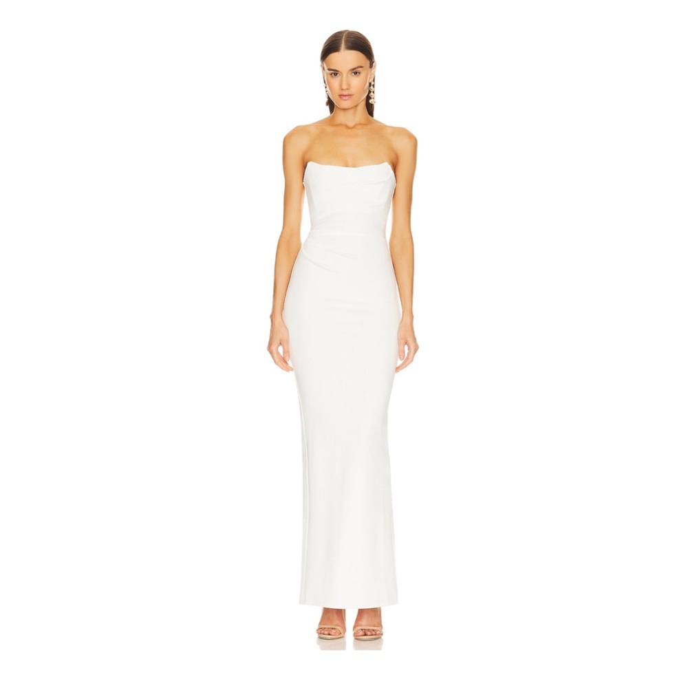 x REVOLVE Briggs Gown Michael Costello Ivory BEST SELLER